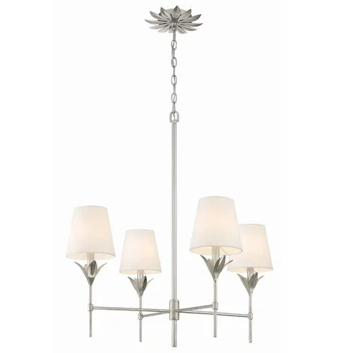 Broche 4 Light Chandelier - Crystorama - Silver