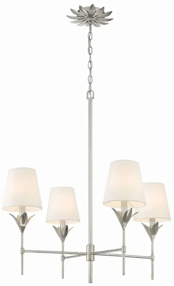 Broche 4 Light Chandelier - Crystorama - Silver