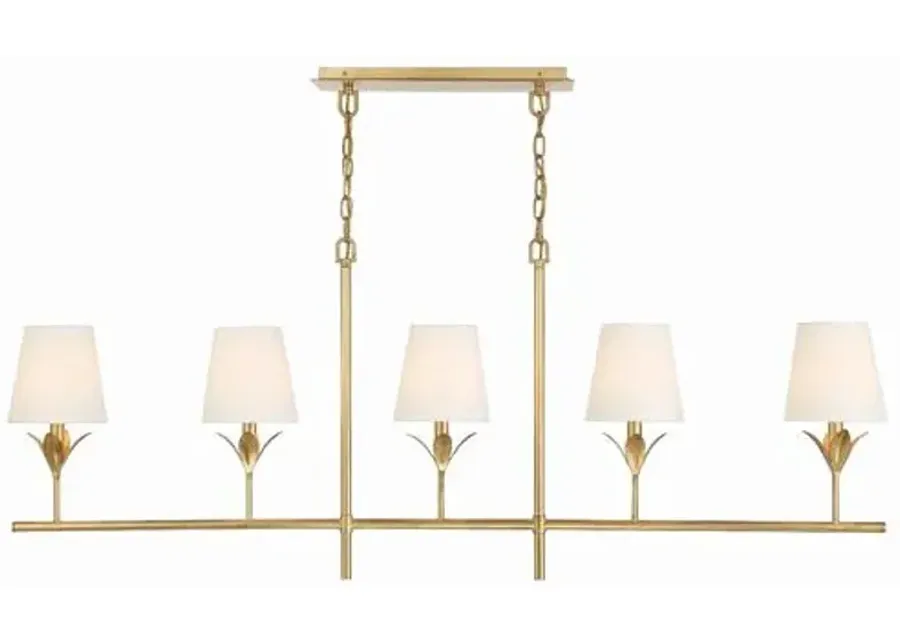 Broche 5 Light Linear Chandelier - Crystorama - Gold