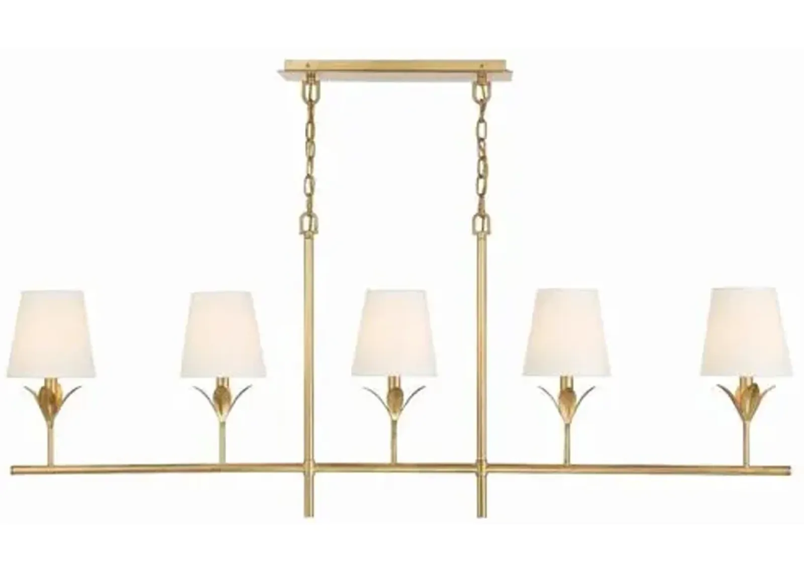 Broche 5 Light Linear Chandelier - Crystorama - Gold