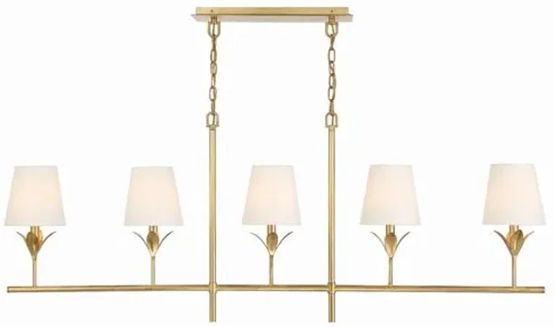 Broche 5 Light Linear Chandelier - Crystorama - Gold