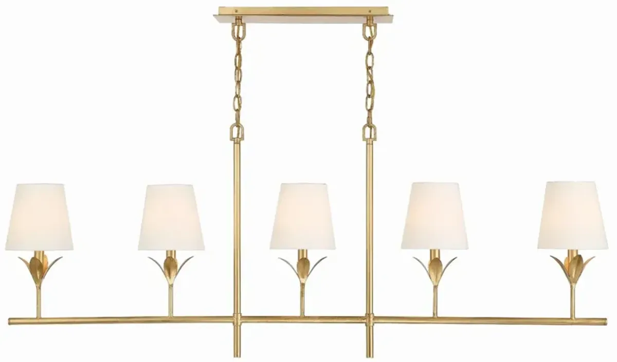 Broche 5 Light Linear Chandelier - Crystorama - Gold