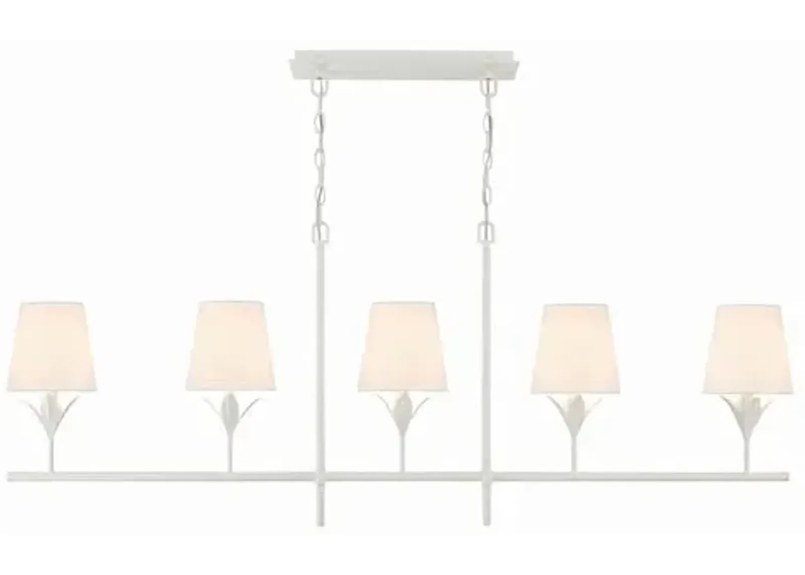 Broche 5 Light Linear Chandelier - Crystorama - White