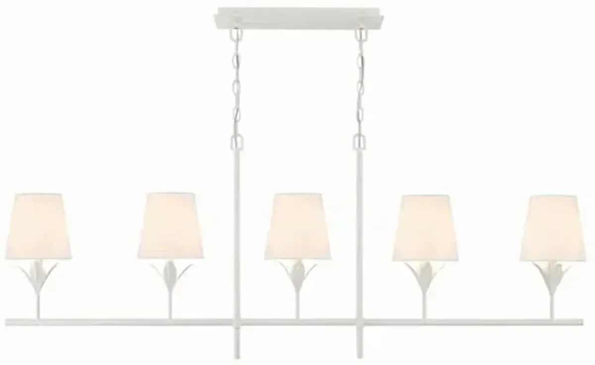 Broche 5 Light Linear Chandelier - Crystorama - White