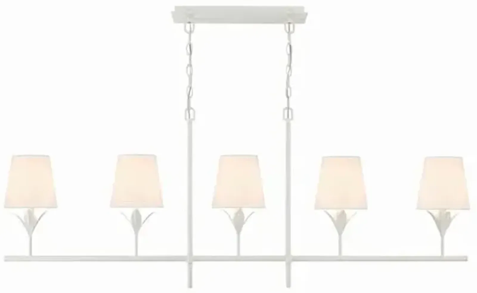 Broche 5 Light Linear Chandelier - Crystorama - White