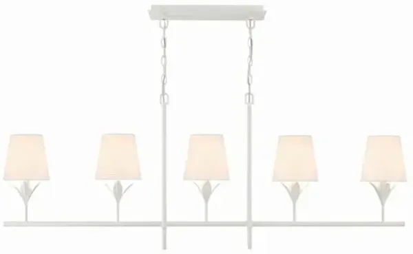 Broche 5 Light Linear Chandelier - Crystorama - White