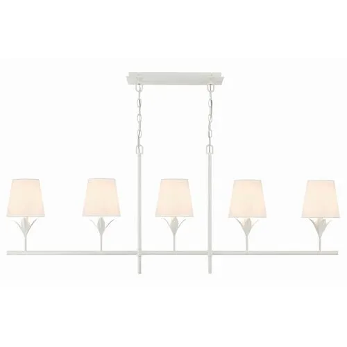 Broche 5 Light Linear Chandelier - Crystorama - White