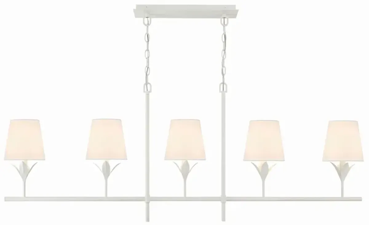 Broche 5 Light Linear Chandelier - Crystorama - White