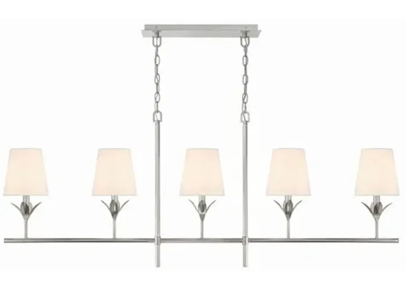 Broche 5 Light Linear Chandelier - Crystorama - Silver