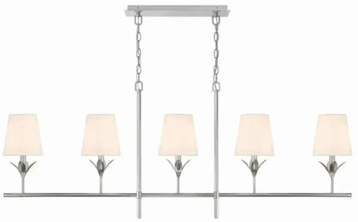 Broche 5 Light Linear Chandelier - Crystorama - Silver