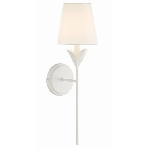 Broche 1 Light Wall Sconce - Crystorama - White