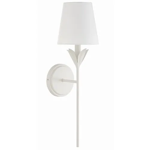 Broche 1 Light Wall Sconce - Crystorama - White