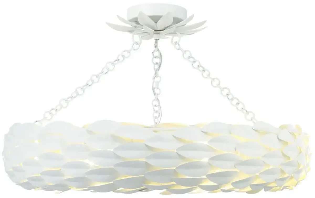 Broche Ring Semi Flush Mount, Matte White