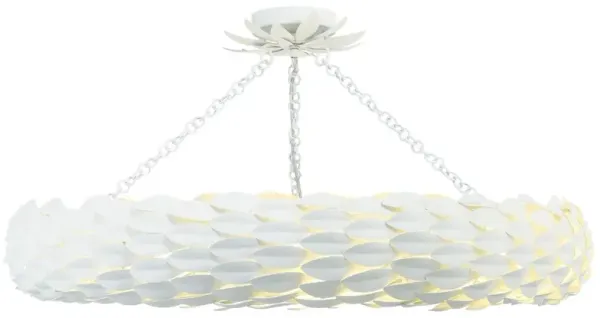 Broche Ring Semi Flush Mount, Matte White