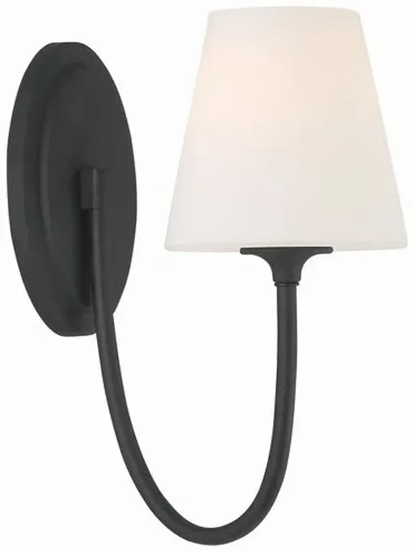 Juno 1 Light Wall Sconce - Crystorama - Black