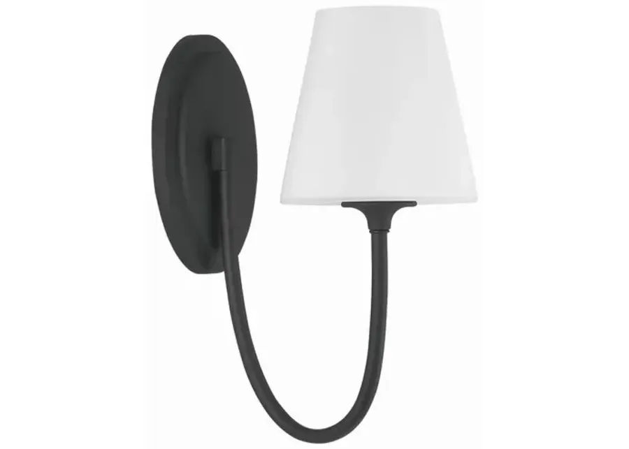 Juno 1 Light Wall Sconce - Crystorama - Black