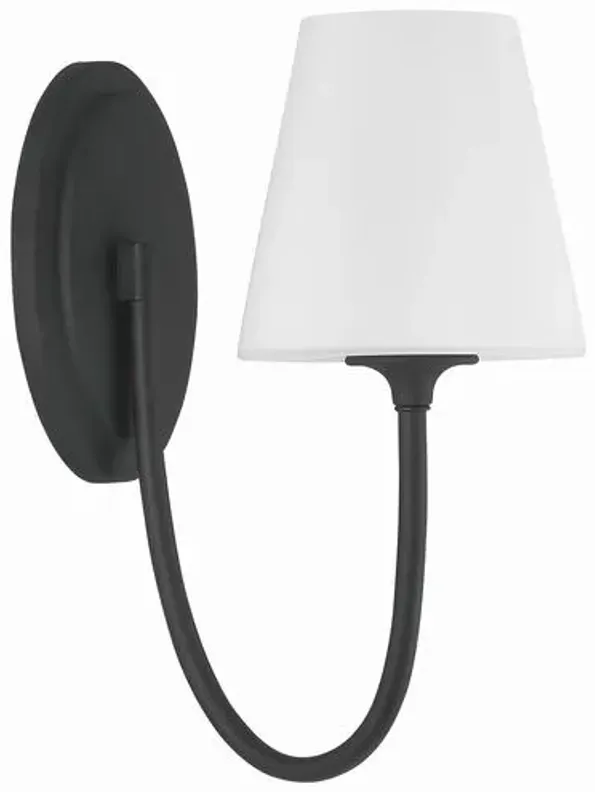 Juno 1 Light Wall Sconce - Crystorama - Black