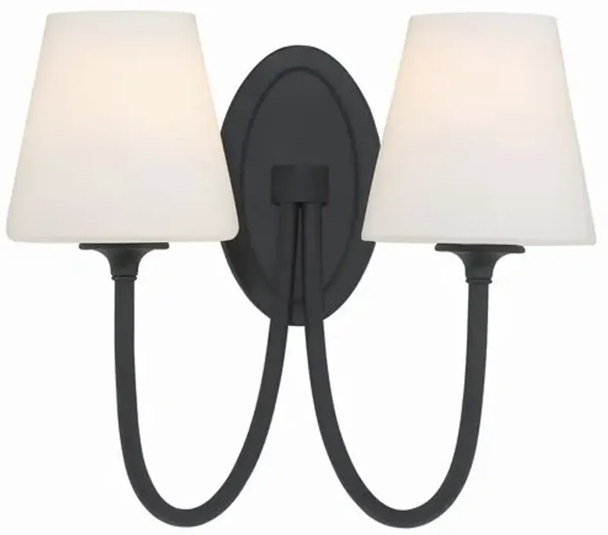 Juno 2 Light Wall Sconce - Crystorama - Black