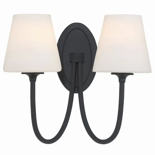 Juno 2 Light Wall Sconce - Crystorama - Black