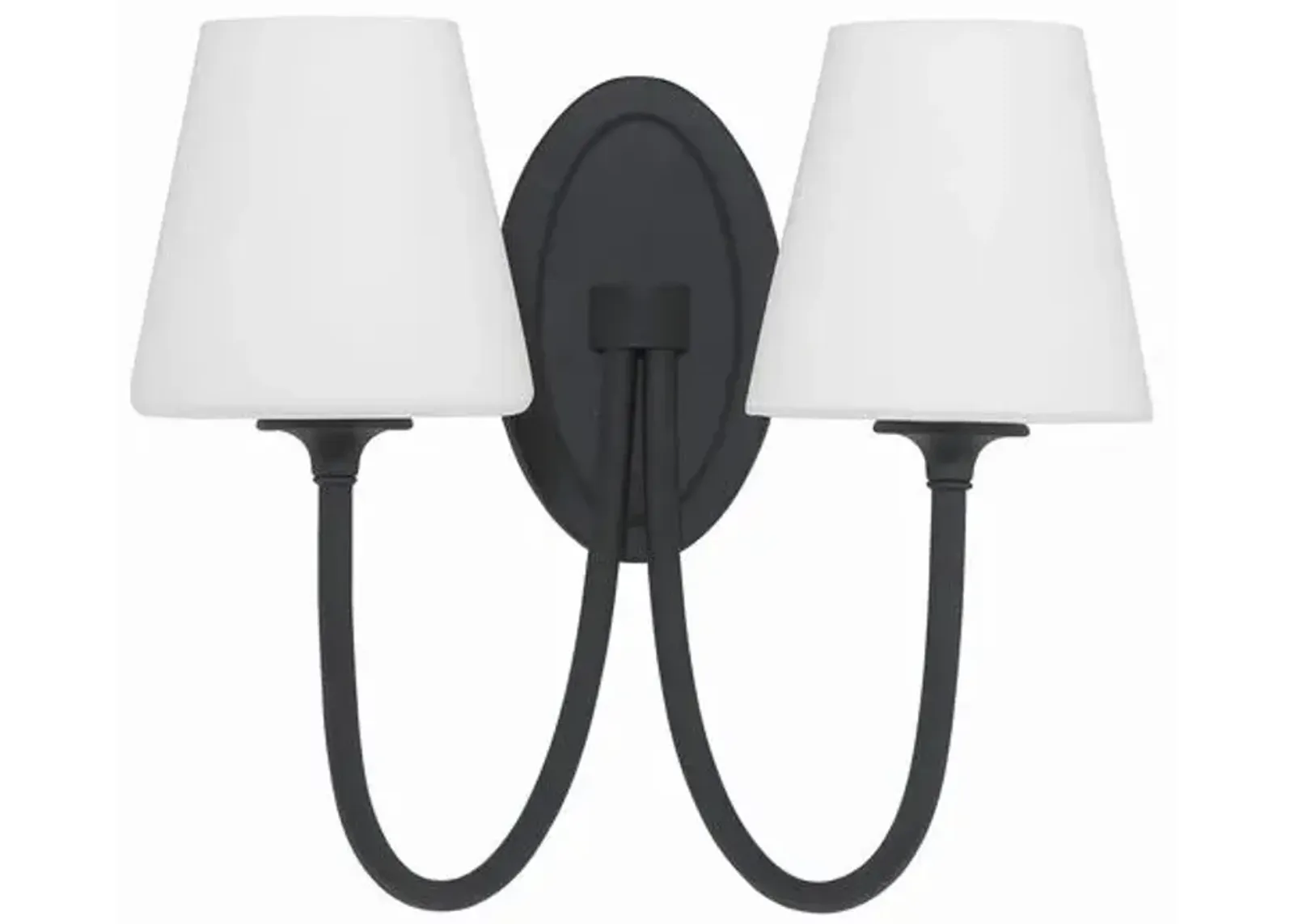 Juno 2 Light Wall Sconce - Crystorama - Black