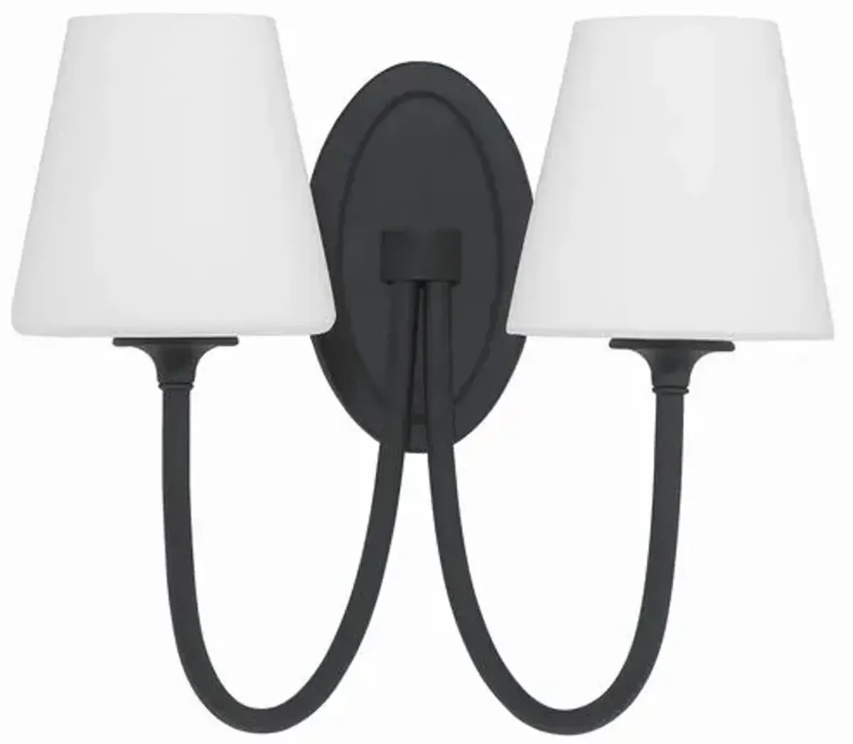 Juno 2 Light Wall Sconce - Crystorama - Black