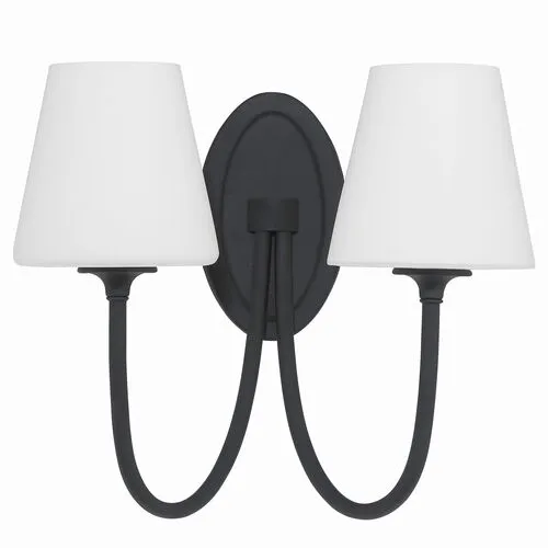 Juno 2 Light Wall Sconce - Crystorama - Black