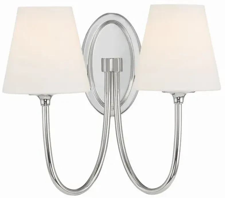 Juno 2 Light Wall Sconce - Crystorama - Silver