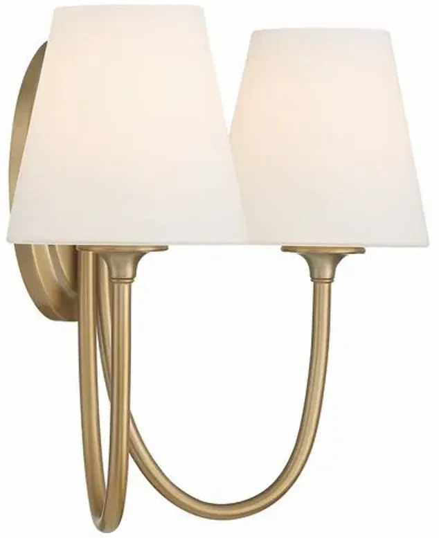 Juno 2 Light Wall Sconce - Crystorama - Gold