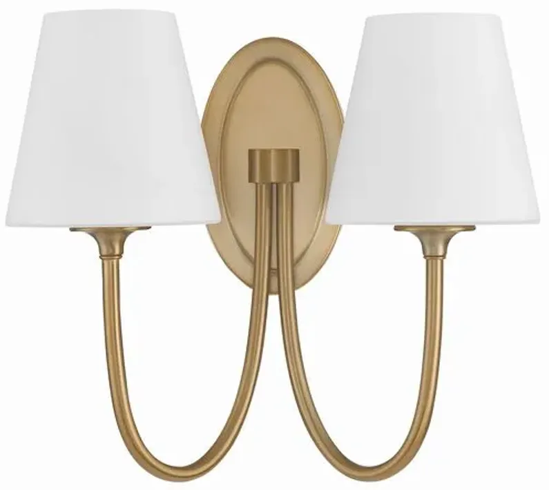 Juno 2 Light Wall Sconce - Crystorama - Gold