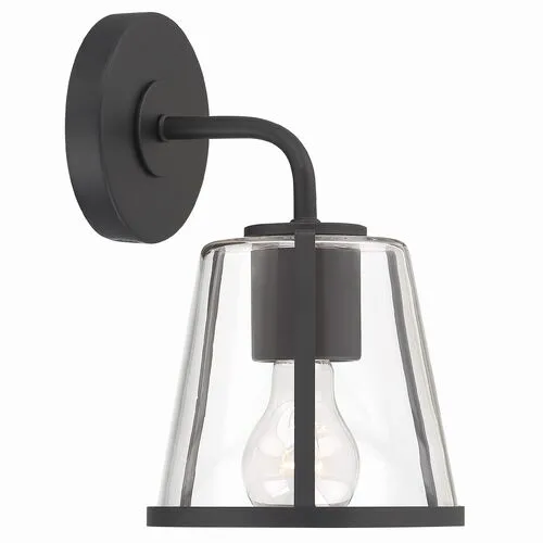 Fulton 1 Light Bathroom Vanity Wall Sconce - Crystorama - Black