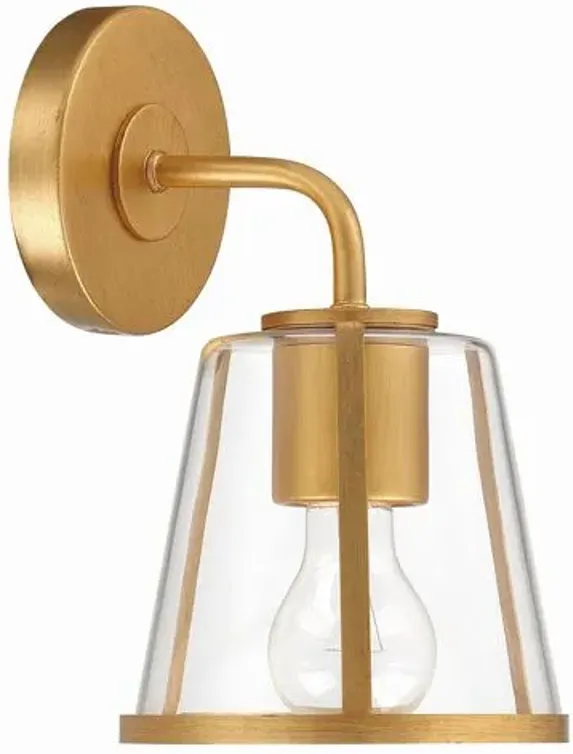 Fulton 1 Light Bathroom Vanity Wall Sconce - Crystorama - Gold