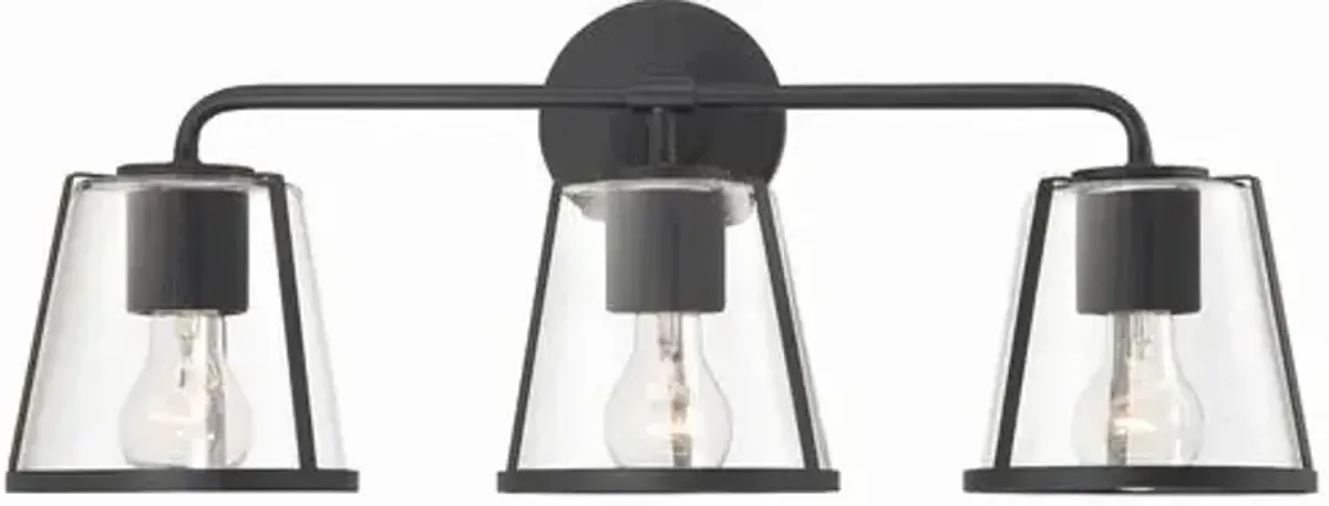 Fulton 3 Light Bathroom Vanity Sconce - Crystorama - Black