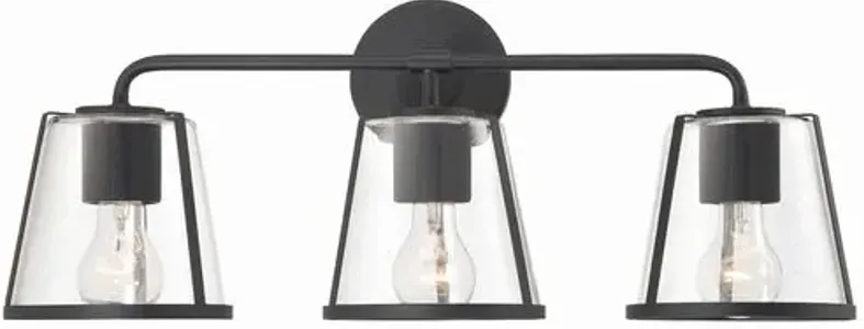 Fulton 3 Light Bathroom Vanity Sconce - Crystorama - Black