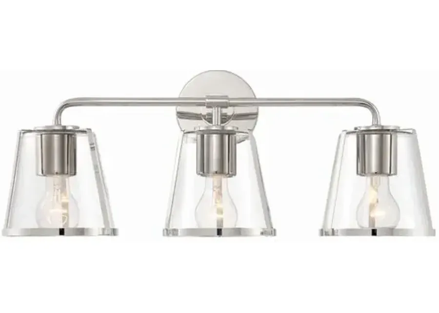 Fulton 3 Light Bathroom Vanity Sconce - Crystorama - Silver