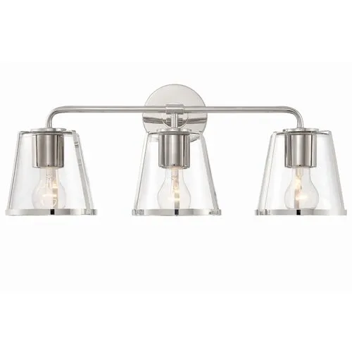 Fulton 3 Light Bathroom Vanity Sconce - Crystorama - Silver