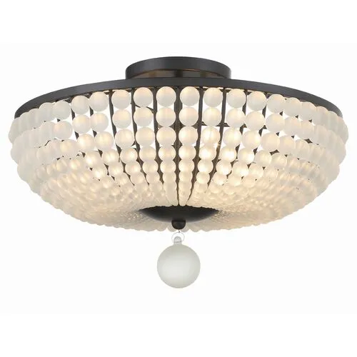 Bella Semi Flush Mount - Crystorama - Black