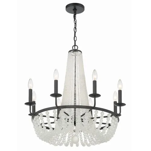 Bella 8 Light Chandelier - Crystorama - Black