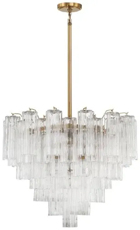 Addis Glass Chandelier - Crystorama - Gold