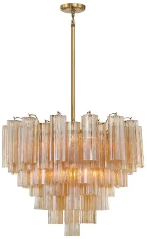 Addis Glass Chandelier - Crystorama - Gold