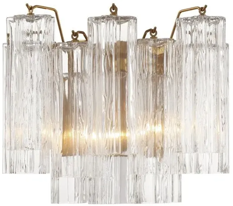 Addis 2 Light Glass Wall Sconce - Crystorama - Gold