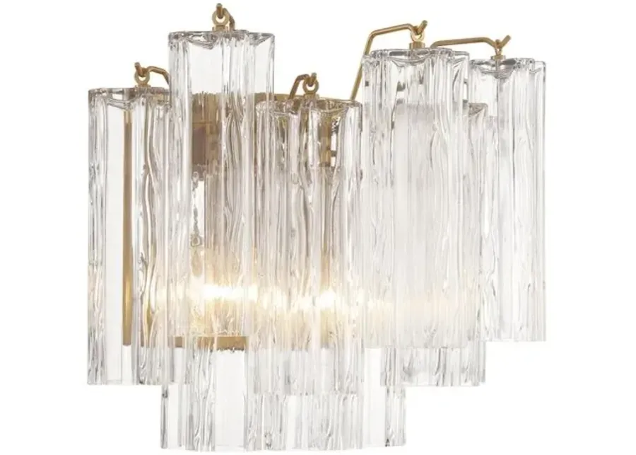 Addis 2 Light Glass Wall Sconce - Crystorama - Gold