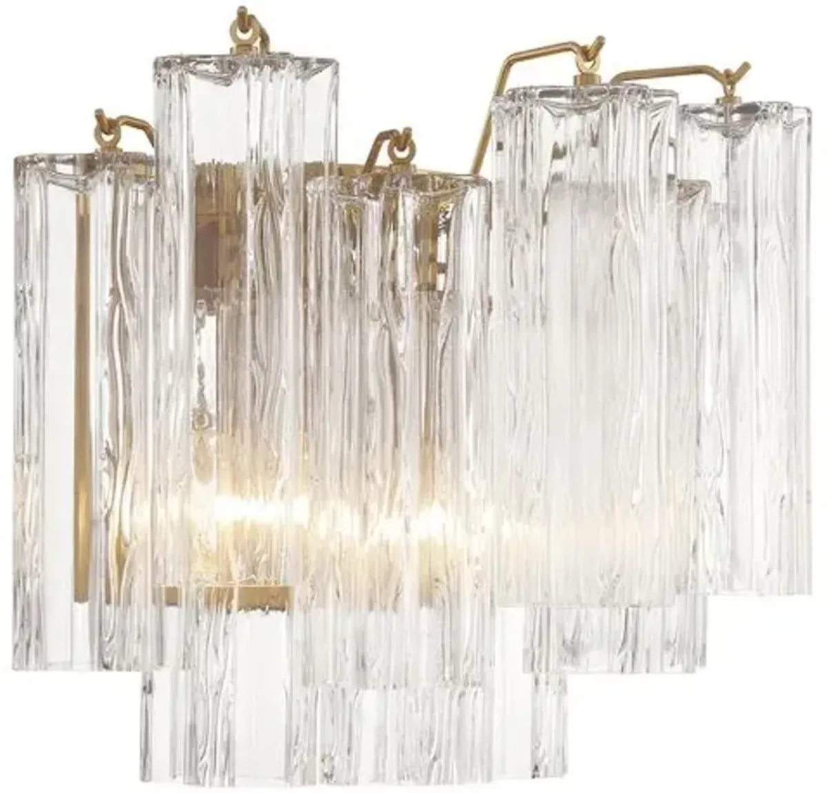 Addis 2 Light Glass Wall Sconce - Crystorama - Gold