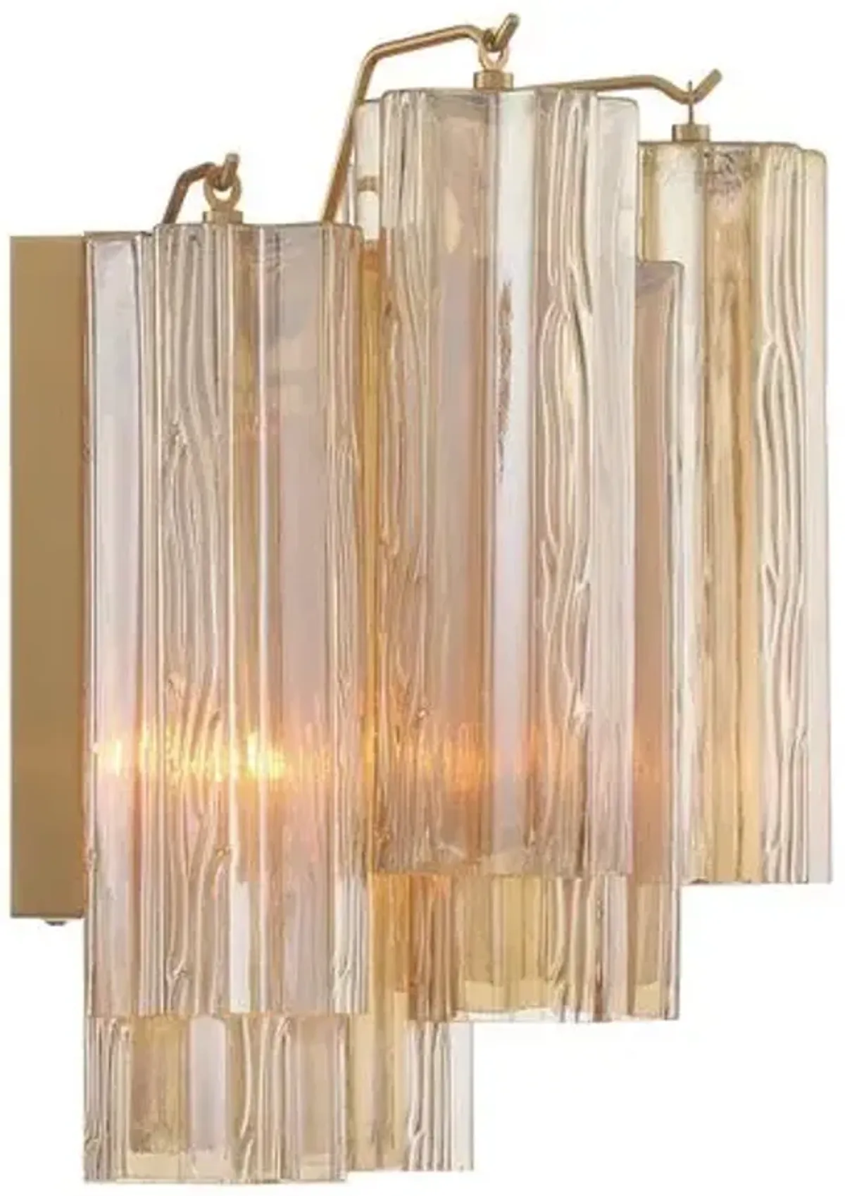 Addis 2 Light Glass Wall Sconce - Crystorama - Gold