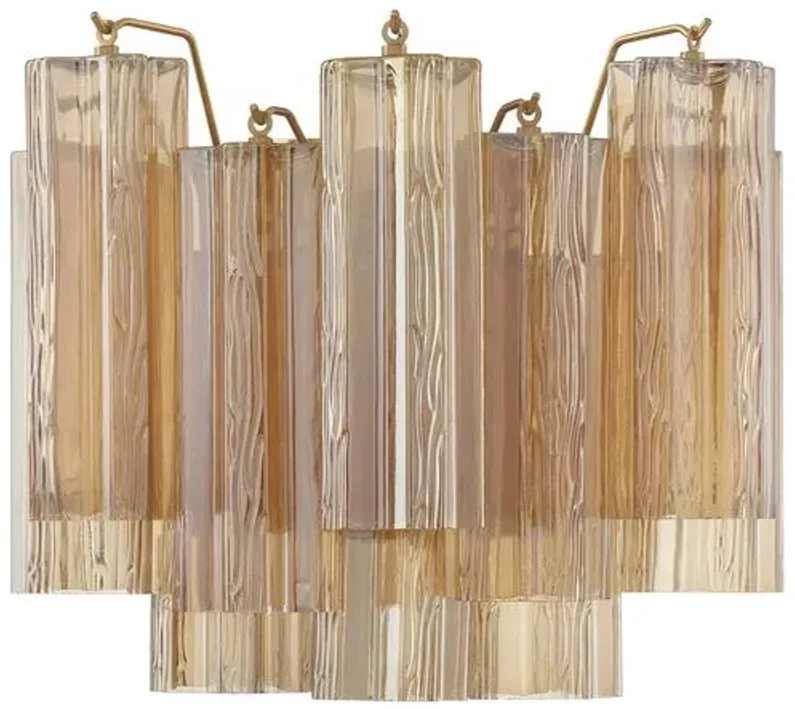 Addis 2 Light Glass Wall Sconce - Crystorama - Gold