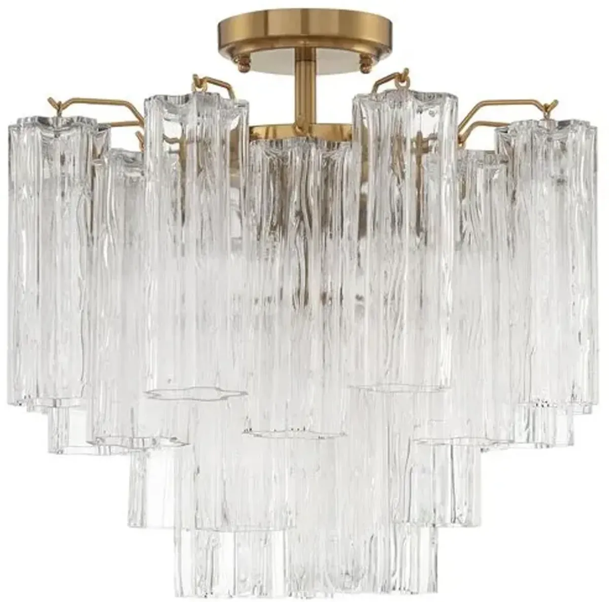 Addis 4 Light Glass Semi Flush Mount - Crystorama - Gold