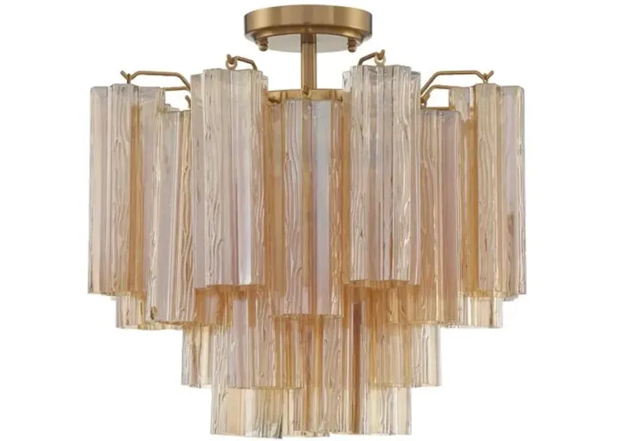 Addis 4 Light Glass Semi Flush Mount - Crystorama - Gold