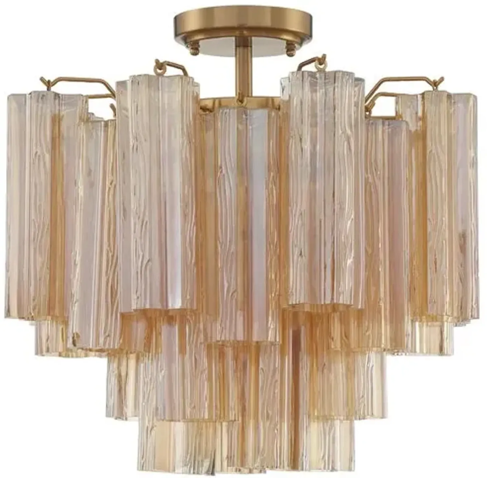 Addis 4 Light Glass Semi Flush Mount - Crystorama - Gold