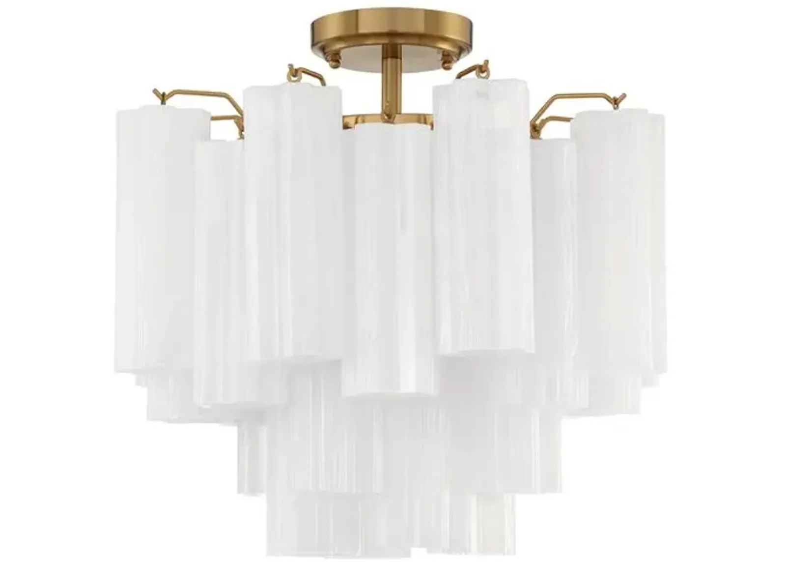 Addis 4 Light Glass Semi Flush Mount - Crystorama - Gold