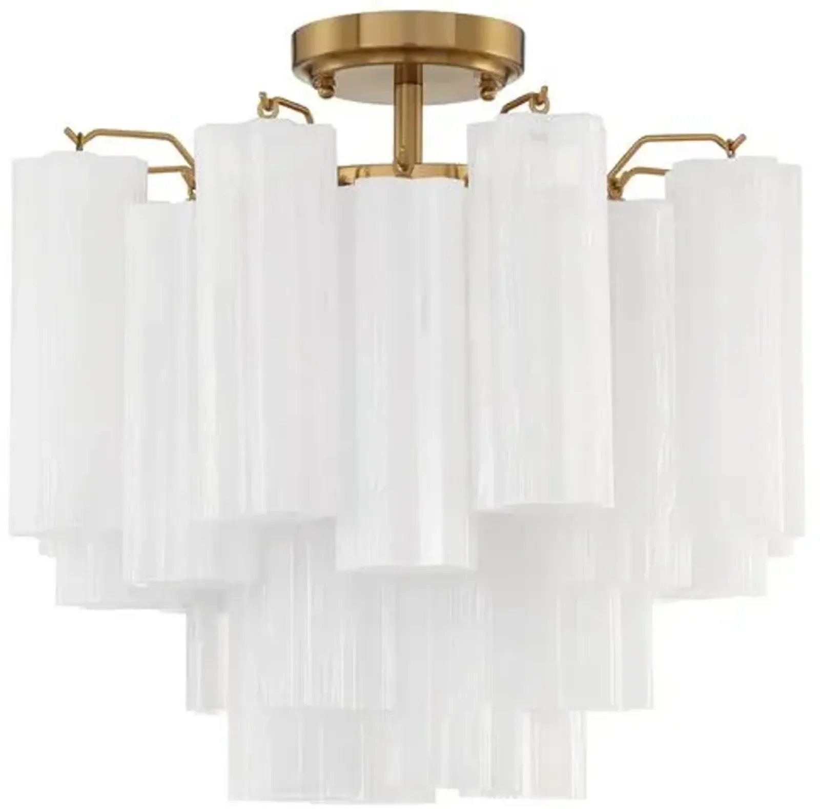 Addis 4 Light Glass Semi Flush Mount - Crystorama - Gold