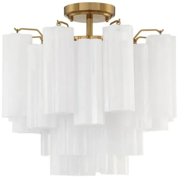 Addis 4 Light Glass Semi Flush Mount - Crystorama - Gold